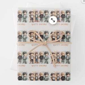 Computer Gamer Wrapping Paper, Game Wrapping Paper, Birthday Wrapping Paper for Boys – Gamer Gift Wrap with Cute Avatar Characters