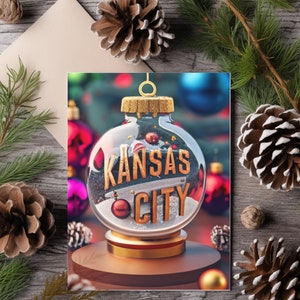 Conjunto de tarjetas de Navidad inspiradas en Kansas City, tarjetas de notas navideñas, conjunto de tarjetas de felicitación de Navidad, conjunto de tarjetas de Navidad, tarjeta de Navidad de Kansas City