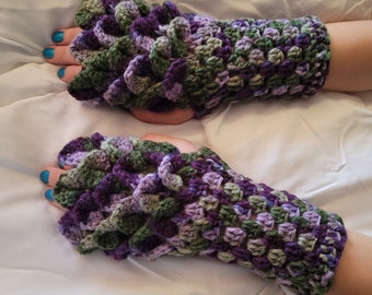 Dragon Scale Gloves - Mermaid Gloves - Fingerless Gloves