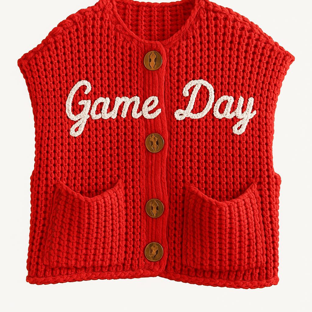 Personalized Game Day Sleeveless Sweater
