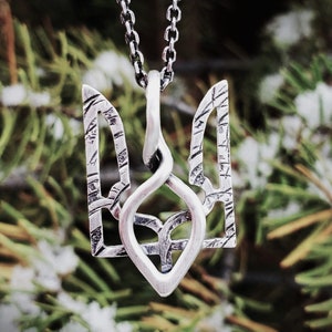 Ukrainian Tryzub Sterling Silver Necklace - 75% of Sales will be Donated to Help Ukraine!