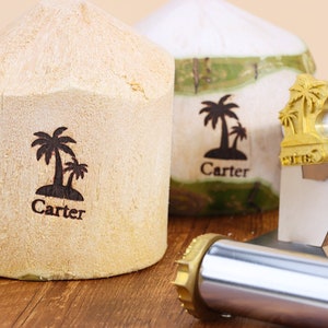 Custom Coconut Branding Iron, Wood Branding Iron, Leather Stamp, Custom Coconut Stamp, Food Branding Iron Custom, Branding Iron