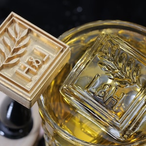 Sello de hielo de latón personalizado, sello de hielo con monograma, letra de sello de hielo personalizada, sello de cubo de hielo con logotipo comercial, molde de latón, regalo de verano perfecto para él