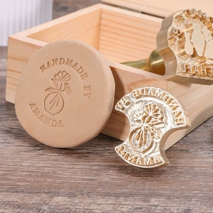 Timbro in ceramica personalizzato, timbro in ottone con firma personalizzata per argilla, timbro in argilla polimerica, timbro iniziale personalizzato in ceramica, regali per la festa della mamma