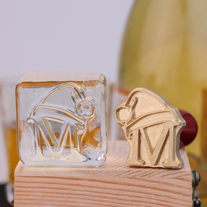 Carimbo de marca de cubos de gelo personalizado, carimbo de cubo de gelo de logotipo comercial, molde de cubo de gelo personalizado
