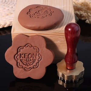 Sello de cerámica de latón personalizado, sello de arcilla con nombre personalizado, sello de cerámica con firma personalizada, sello de cerámica personalizado, sello de iniciales personalizado