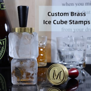 Timbro ghiaccio con iniziali personalizzate, timbro ghiaccio whisky, timbro ghiaccio personalizzato in ottone, logo cubetto di ghiaccio personalizzato, regali per baristi, timbro ghiaccio personalizzato