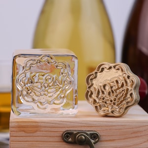 Personalized Brass Ice Stamp: Custom Logo for Bartenders, Business Ice Cube Stamps
