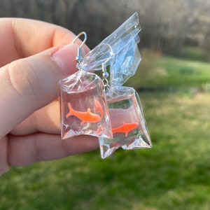 Fish in Bag Earrings