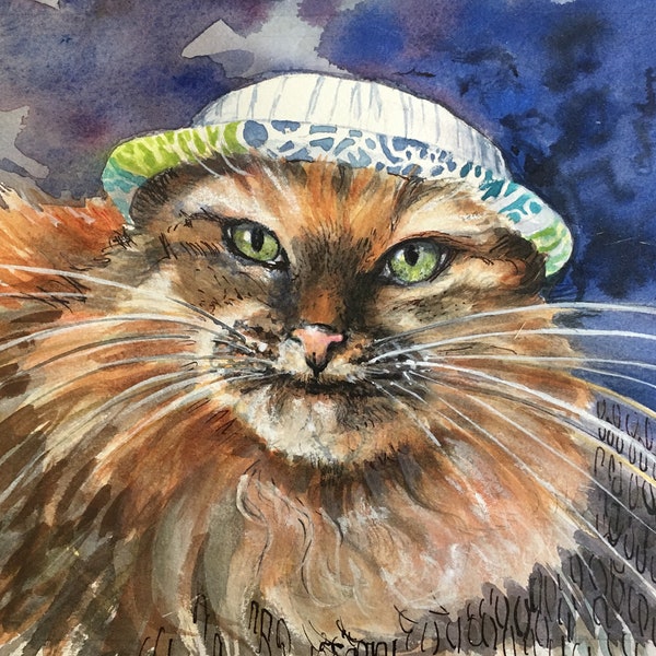 CUSTOM Pet Portraits Hand painted by renown Artist Suz Lieburn-Brna Animal Portrait Fine Arts Rendering Water Color Cats, Dogs, Horses, etc.