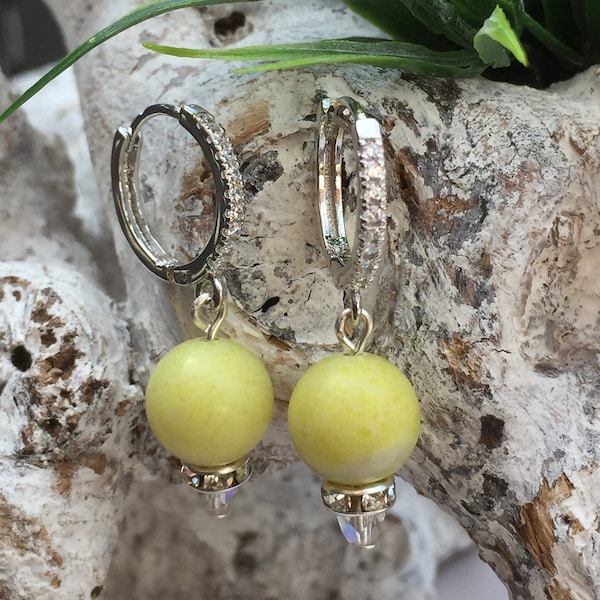 Handgemaakte lemon jasper oorbellen