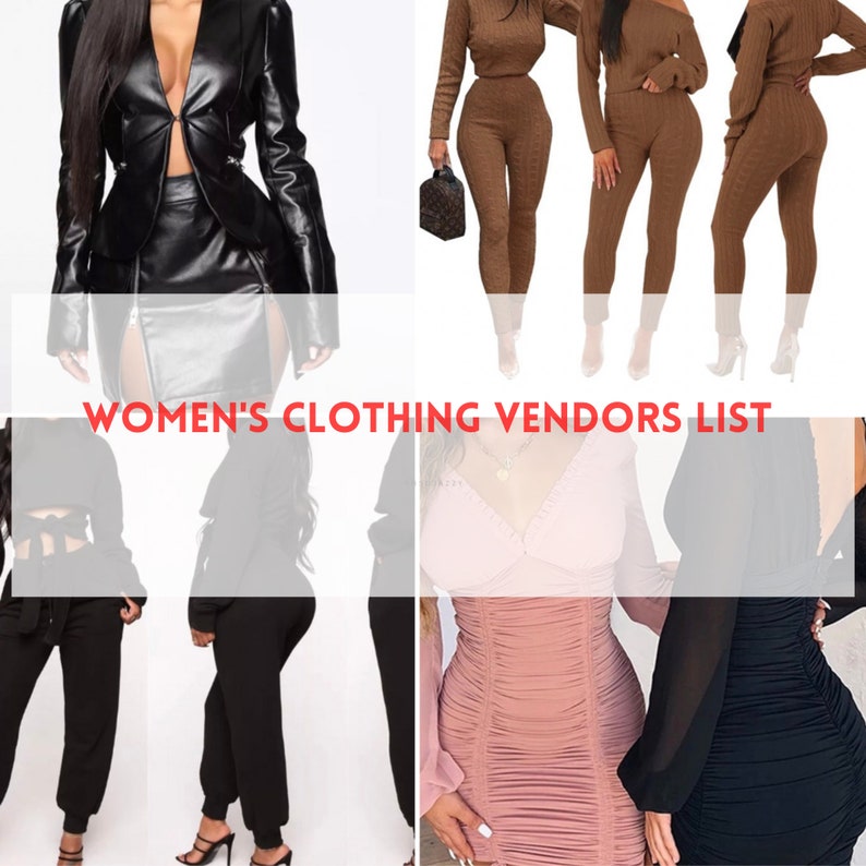 Women's Vendor List Digital list Fashion Clothing Etsy