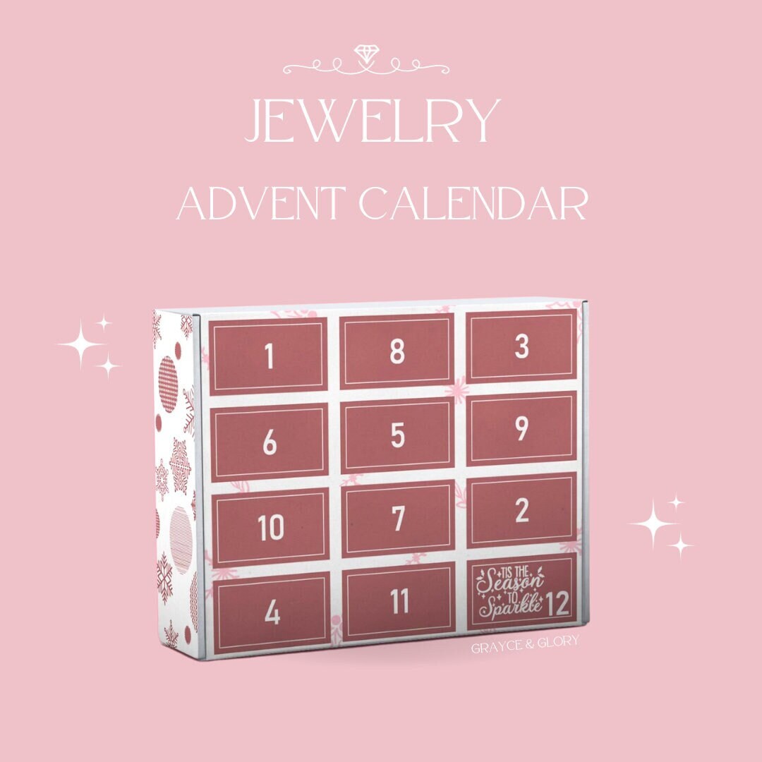 Jewelry Advent Calendar Gold Bow Pearl Earrings Christmas Gifts