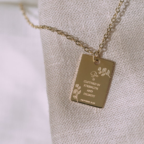 Dainty Proverbs Necklace |Faith Necklace | Religious Jewelry| Bible Verse | Gift for her| Inspiration necklace