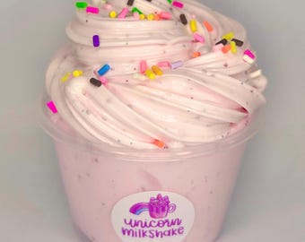 Unicorn Milkshake Slime 4oz - Thick & Glossy slime, in snap lid container, UK