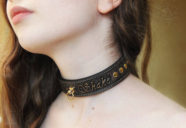 Leather collar for women Etsy