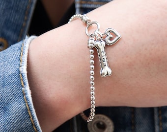 Pulsera de hueso de perro grabado en plata de ley, joyería personalizada para mascotas