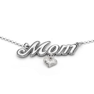 Mom Necklace for Women, Personalized Gift from Daughter, Boho Silver Jewelry, New Mom Necklace, Mother-in-Law Gift, Mother Necklace