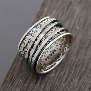 Spinner Ring, Silver Meditation Ring, Fidget Ring, Ring for Women, Boho Statement Ring, Boho Silver Jewelry, Chunky Ring, Anxiety Ring