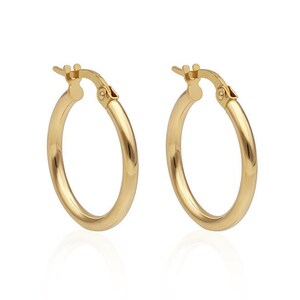 Gold Creolen, 14K Gold Creolen, Gold Ohrringe für Frauen, einzigartiger Goldschmuck, Gelbgold Creolen, klobige Creolen