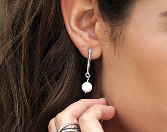 Paz Creations 925 Sterling Silver Elongated Sculpted Earrings Paz Creations 925 Sterling Silver Elongated Sculpted Earrings