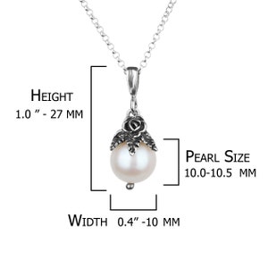 Perlenschmuck-Set aus Sterlingsilber, handgefertigte Blumenhalsketten-Ohrringe Bild 7