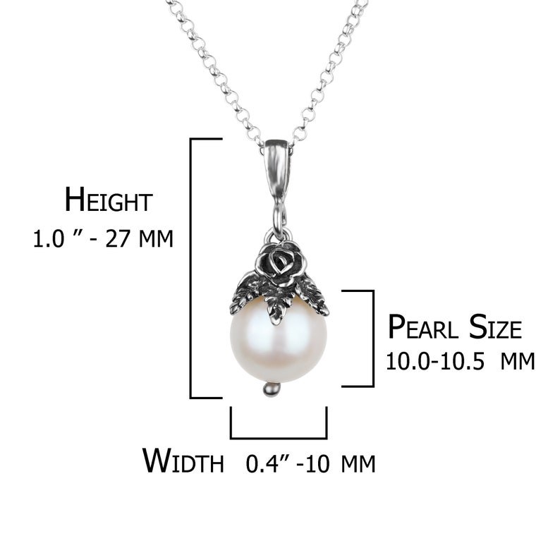Perlenschmuck-Set aus Sterlingsilber, handgefertigte Blumenhalsketten-Ohrringe Bild 7