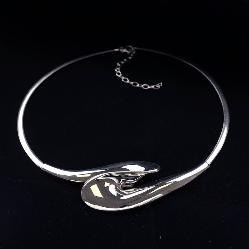 Gift For Her Silver Statement Wave Necklace |PazCreationsJewelry| Electroform Necklace 925 Silver necklace Wave Pendant