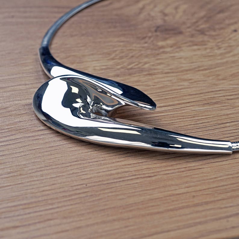 Gift For Her Silver Statement Wave Necklace |PazCreationsJewelry| Electroform Necklace 925 Silver necklace Wave Pendant