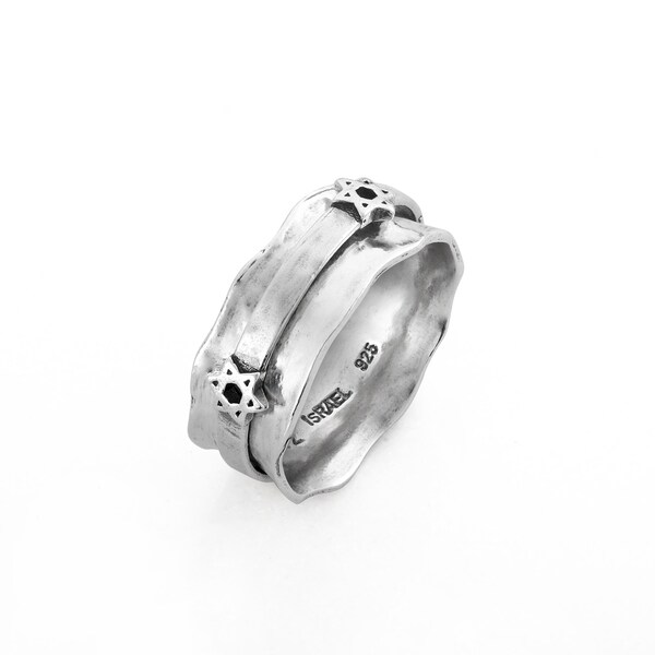 Ster van David Ring, Spinner Ring, Angst Ring, Gouden Zilveren Ring, Religieuze sieraden, Ring voor vrouwen, Judaïca Ring, Israëlische Ring, Fidget Ring