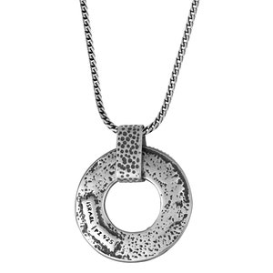Silver Necklace for Men, Circle Necklace, Men Necklace Pendant, Beaded Necklace, Boho Silver Jewelry, Round Necklace, Men Silver Necklace
