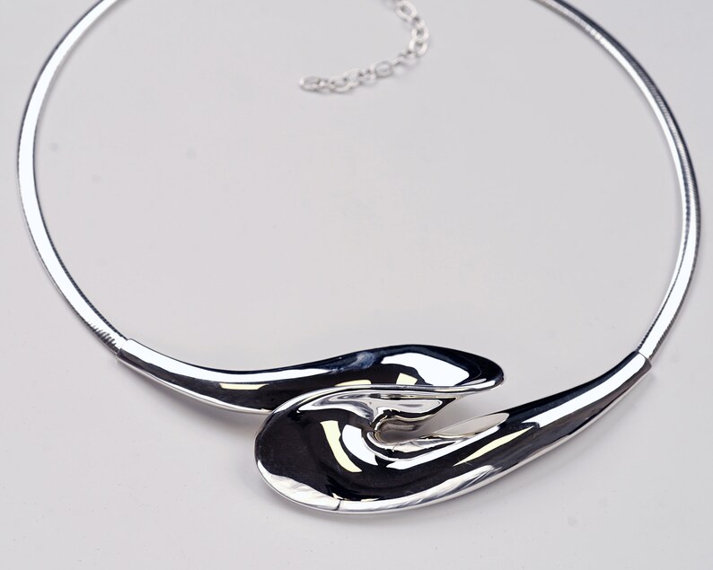 Gift For Her Silver Statement Wave Necklace |PazCreationsJewelry| Electroform Necklace 925 Silver necklace Wave Pendant