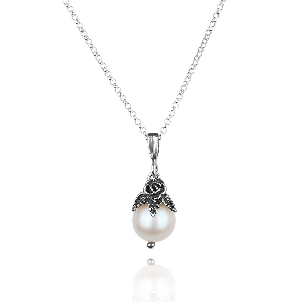【HYERES LOR】22FW★ Essence Silver Pearl Bead Necklace Superb Vintage BR Signed High End Lustrous Silver Gray Glass