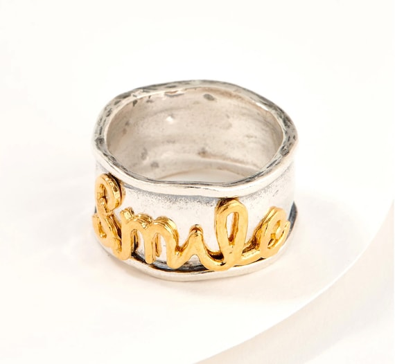 Anillo de inspiración, anillo de la amistad, anillo de oro y plata