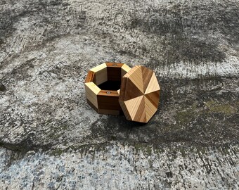 Octagonal Wooden Pop-Up Magnetic Box for Jewelry, Accessories, and Gifts – BOJP9X9X6