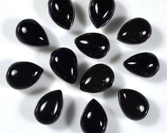 131 Cts Natural Black Onyx Pear Shape Cabochon Loose Gemstone Fabulous Quality Of Black Onyx Gemstone For Making Jewelry 62x39 mm SG 468