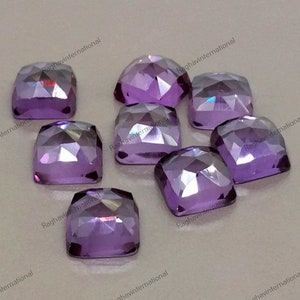 Natural Purple Amethyst Square Rose Cut 6MM-10MM Loose Gemstone Free Shipping 6X6MM,7X7MM,8X8MM,9X9MM,10X10MM.