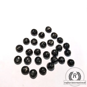 Natürliche schwarze Stern Runde Cabochon kalibriert 6 mm bis 12 mm