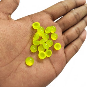 AAA Quality Attractive Light Yellow Jade Round Calibrated Gemstone  3mm To 30mm Flat Back Loose Gemstone