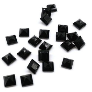 Natural Black Onyx Square Faceted Cut 3MM-10MM Loose Gemstone Free Shipping  3X3MM,4X4MM,5X5MM,6X6MM,7X7MM,8X8MM,9X9MM,10X10MM.