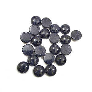 Amazing Synthetic Blue Goldstone Round Shape Cabochon Gemstone 3mm To 30mm Flat Back Loose Gemstone
