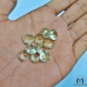 Natural Green Amethyst Calibrated Round Faceted Cut 3mm To 15mm Loose Gemstone.