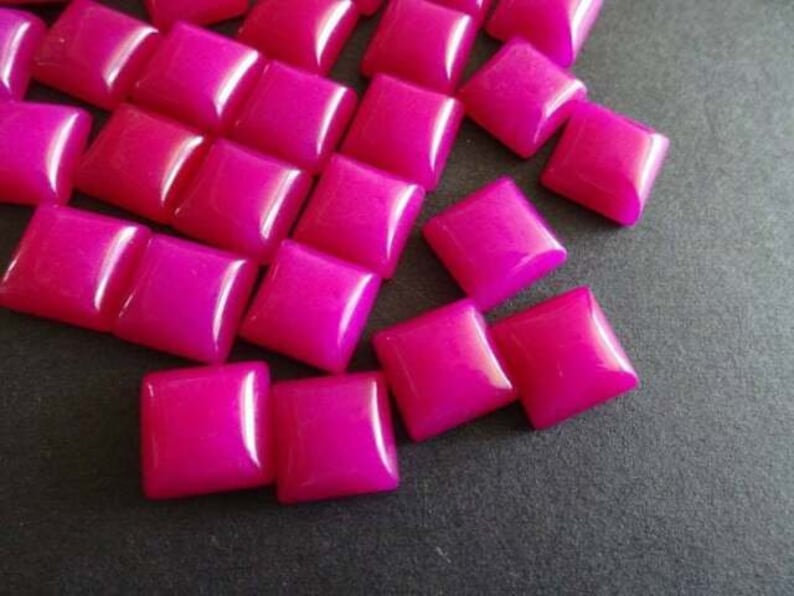AAA Quality Hot Pink Chalcedony Square Cabochon 3MM-10MM Loose Gemstone Free Shipping 3X3MM,4X4MM,5X5MM,6X6MM,7X7MM,8X8MM,9X9MM,10X10MM.