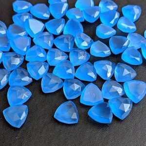 AAA Quality Blue Chalcedony Trillion Rose Cut 6MM-10MM Loose Gemstone Free Shipping  6X6MM,7X7MM,8X8MM,9X9MM,10X10MM.