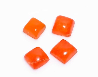 Cabochão quadrado de jade vermelha AAA, gema solta (5 mm - 20 mm)