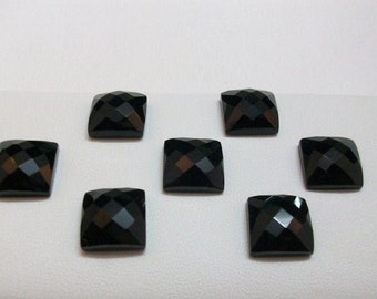 Natürlicher Schwarzer Spinell Edelstein, Quadratischer Checker Schliff (6 MM-10 MM)