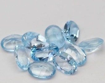 AAA hemelsblauwe topaas, ovale gefacetteerde losse edelsteen, 3 x 5 MM - 10 x 14 MM