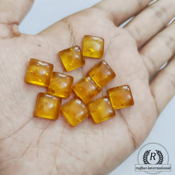 Top Quality Amazing Baltic Amber Square Shape Cab 5mm To 30mm