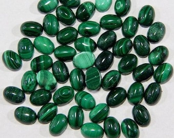 Natural Malachite Oval Cabochon, Loose Gemstone (3X5MM-10X14MM)