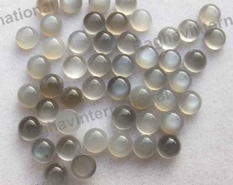 Natural Grey Moonstone Round Cabochon, Loose Gemstone (11MM-15MM)